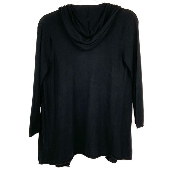 Gap Body Black Hooded Open Front Long Sleeve Cardigan Sweater XS - Picture 5 of 6